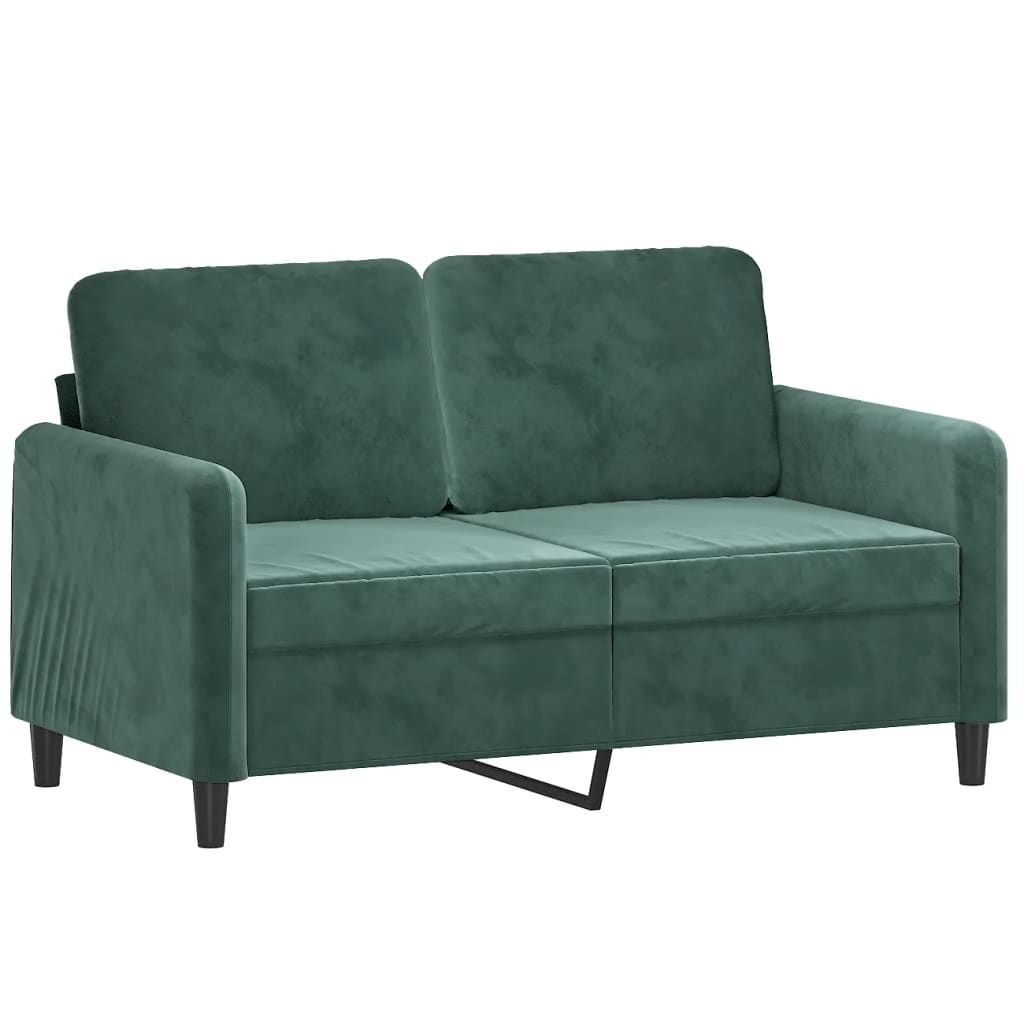 vidaXL 2-delige Loungeset met kussens fluweel donkergroen afbeelding