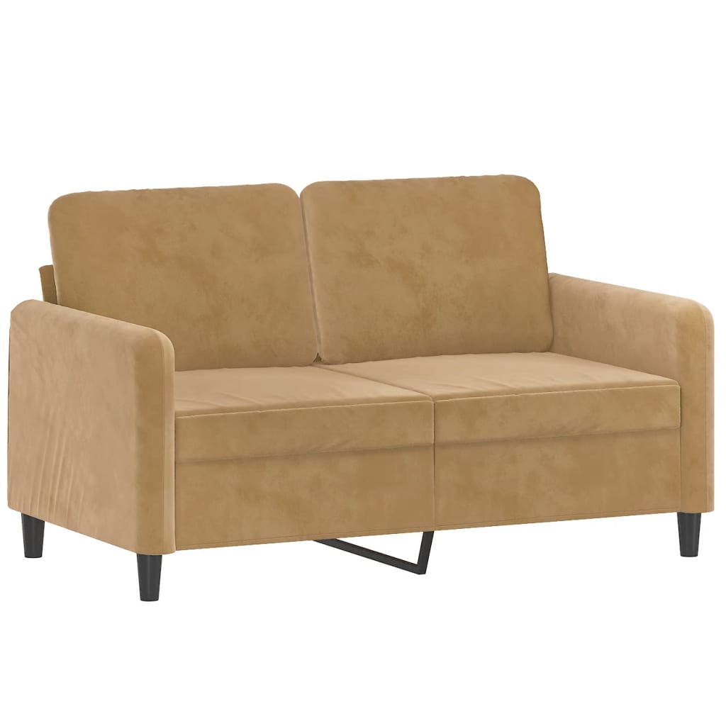 vidaXL 2-delige Loungeset met kussens fluweel bruin afbeelding