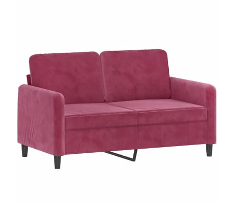 vidaXL Ensemble de canap&eacute;s 3 pcs avec coussins rouge bordeaux velours