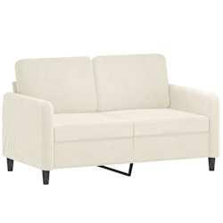 vidaXL 3-tlg. Sofagarnitur mit Kissen Creme Samt