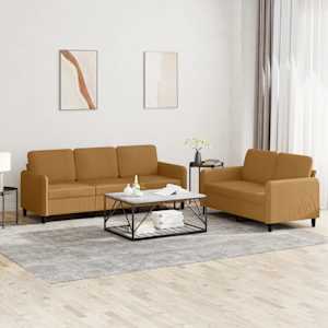 Sedežna garnitura 2-delna rjav žamet