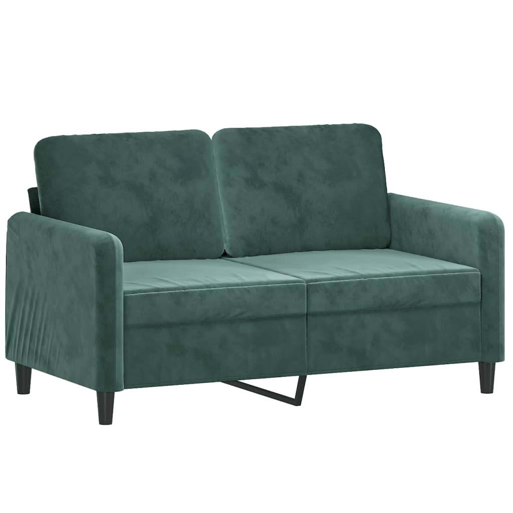 vidaXL 2-delige Loungeset met kussens fluweel donkergroen afbeelding