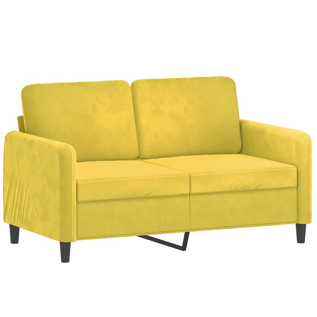 vidaXL 2-delige Loungeset met kussens fluweel geel afbeelding