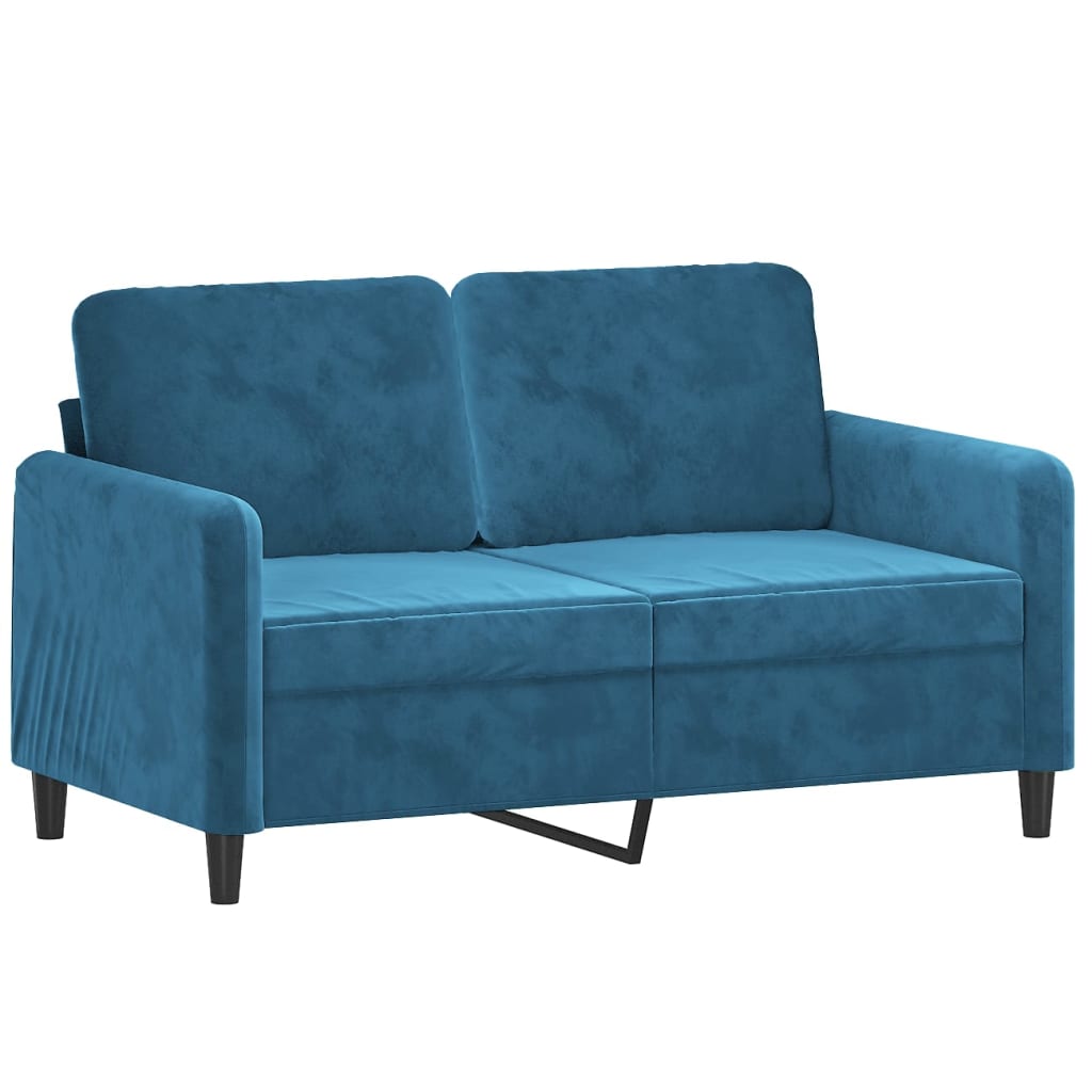 vidaXL 2-delige Loungeset met kussens fluweel blauw afbeelding