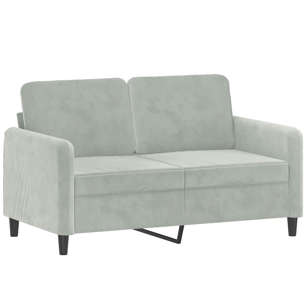 vidaXL 3-delige Loungeset met kussens fluweel lichtgrijs afbeelding