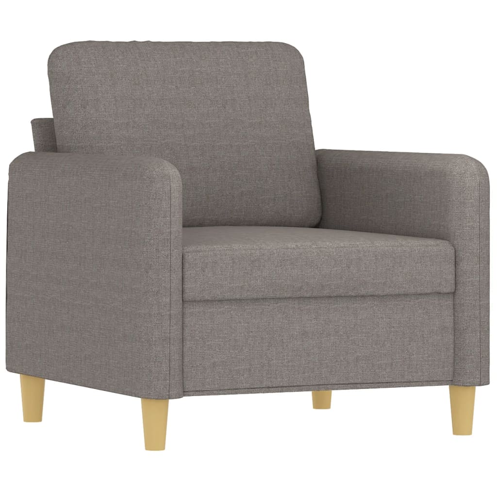 vidaXL 3-delige Loungeset met kussens stof taupe afbeelding