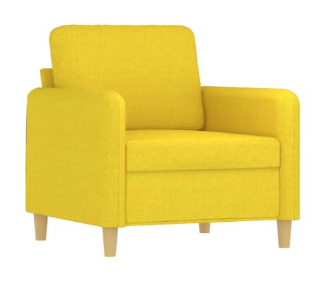 vidaXL 4-delige Loungeset met kussens stof lichtgeel