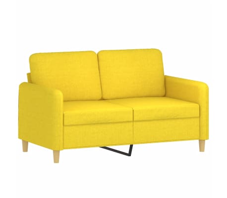 vidaXL 2-delige Loungeset met kussens stof lichtgeel