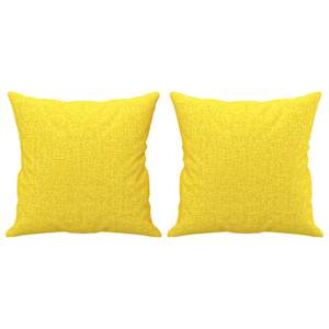 2dílná sedací souprava s polštáři světle žlutá textil - obrázek 6