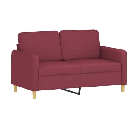 vidaXL 2-dijelni set sofa s jastucima crvena boja vina od tkanine