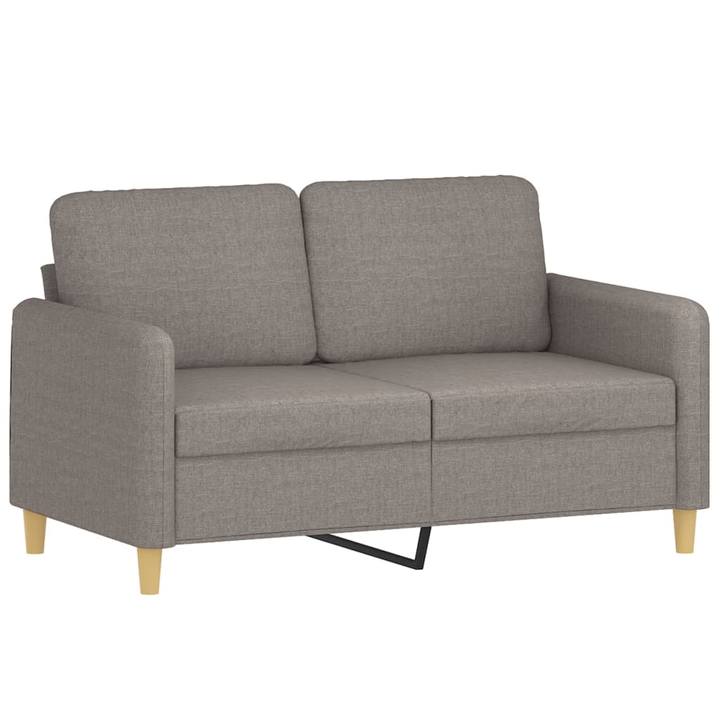 vidaXL 2-delige Loungeset met kussens stof taupe afbeelding
