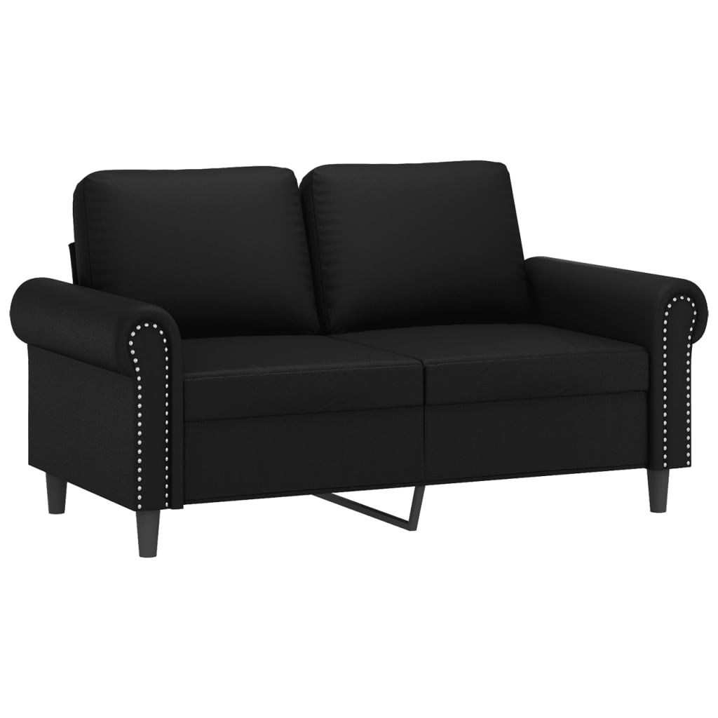 vidaXL 2-delige Loungeset met kussens kunstleer zwart afbeelding