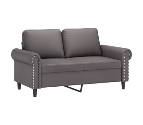 vidaXL 3-delige Loungeset met kussens kunstleer grijs