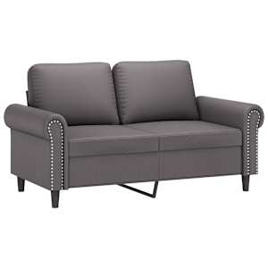 vidaXL 3-delige Loungeset met kussens kunstleer grijs