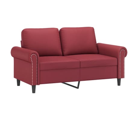 vidaXL Ensemble de canap&eacute;s 3 pcs et coussins Rouge bordeaux Similicuir