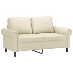 vidaXL Ensemble de canap&eacute;s 2 pcs avec coussins cr&egrave;me similicuir