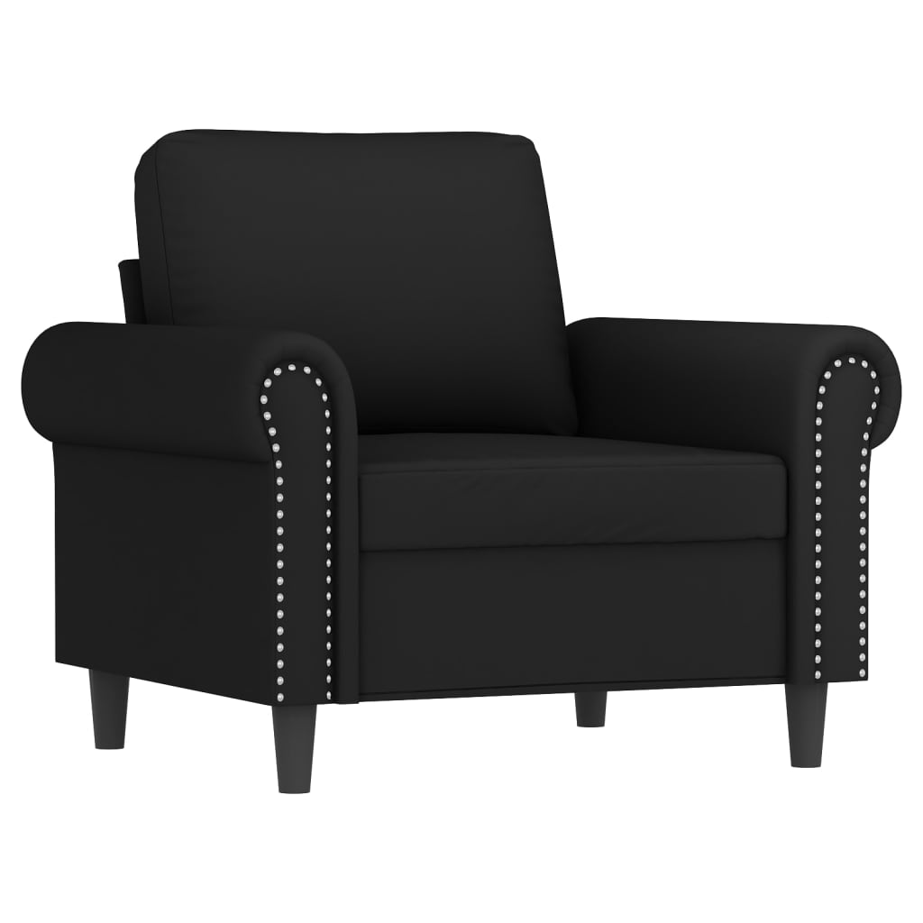 vidaXL 3-delige Loungeset met kussens fluweel zwart afbeelding
