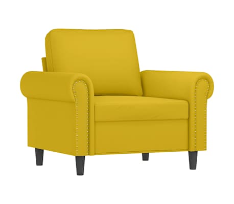 vidaXL 3-tlg. Sofagarnitur mit Kissen Gelb Samt