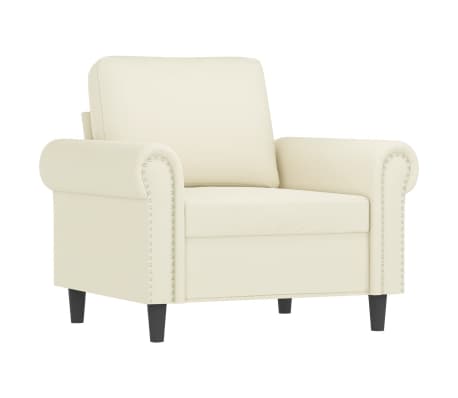 vidaXL 3-tlg. Sofagarnitur mit Kissen Creme Samt