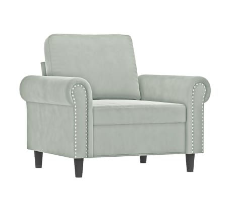 vidaXL Ensemble de canap&eacute;s 4 pcs avec coussins Gris clair Velours