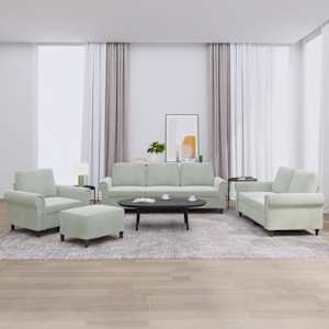 Sedežna garnitura 4-delna z blazinami svetlo siv žamet