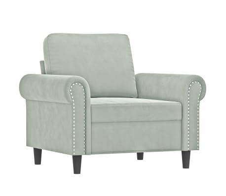 vidaXL Ensemble de canap&eacute;s 4 pcs avec coussins gris clair velours