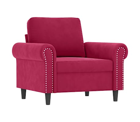 vidaXL 4-dielna sedacia s&uacute;prava s vank&uacute;&scaron;mi v&iacute;novo červen&aacute; zamat