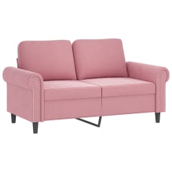 vidaXL Soffgrupp med dynor 2 delar rosa sammet