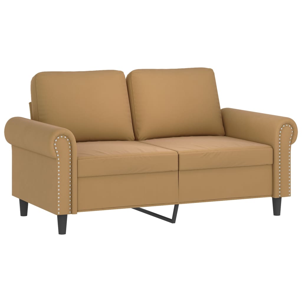 vidaXL 2-delige Loungeset met kussens fluweel bruin afbeelding