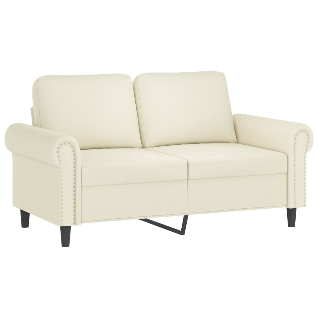 vidaXL 2-dijelni set sofa s jastucima krem baršunasti