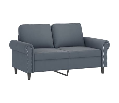 vidaXL 3-tlg. Sofagarnitur mit Kissen Dunkelgrau Samt