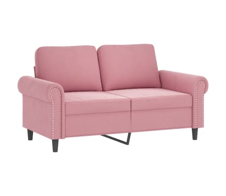 vidaXL 2-tlg. Sofagarnitur mit Kissen Rosa Samt