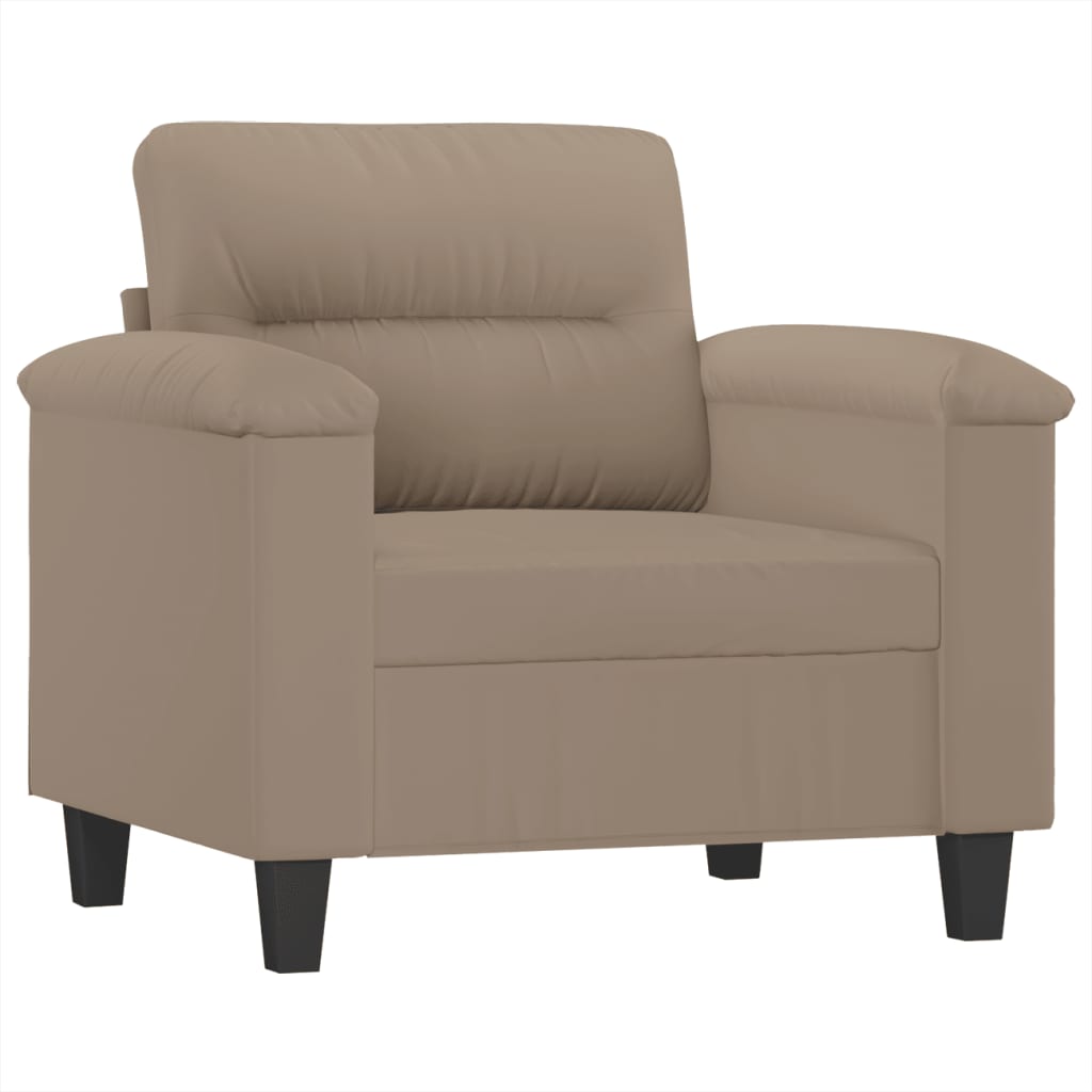 vidaXL 3-delige Loungeset met kussens microvezelstof taupe afbeelding