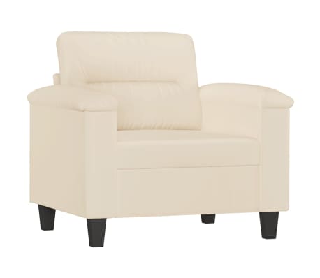 vidaXL 3-tlg. Sofagarnitur mit Kissen Beige Mikrofasergewebe