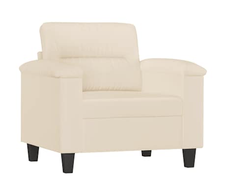 vidaXL 4-tlg. Sofagarnitur mit Kissen Beige Mikrofasergewebe
