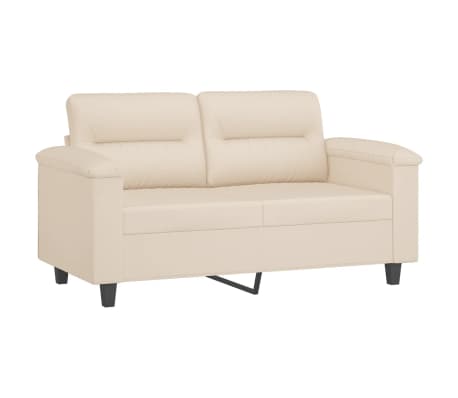 vidaXL 2-delige Loungeset met kussens microvezelstof beige