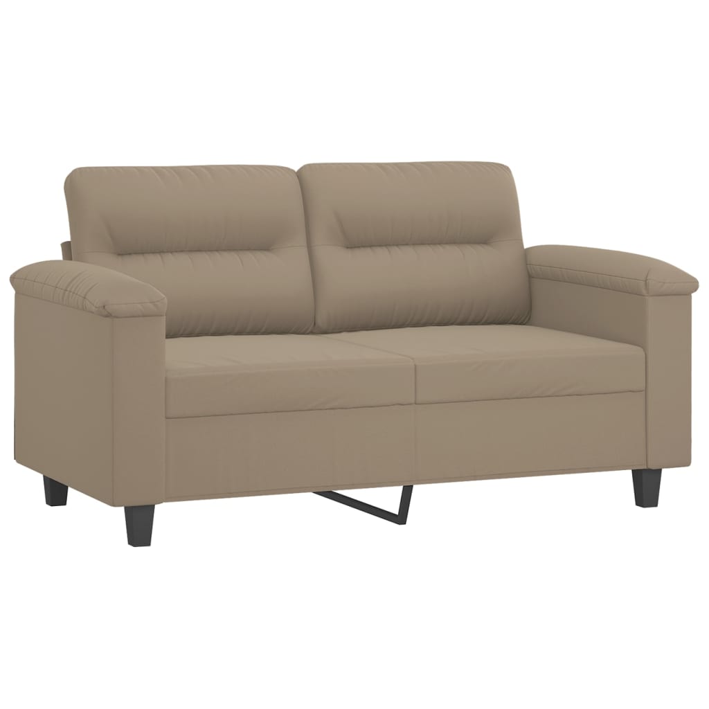 vidaXL 2-delige Loungeset met kussens microvezelstof taupe afbeelding