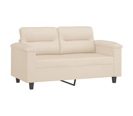 vidaXL 3-tlg. Sofagarnitur mit Kissen Beige Mikrofasergewebe