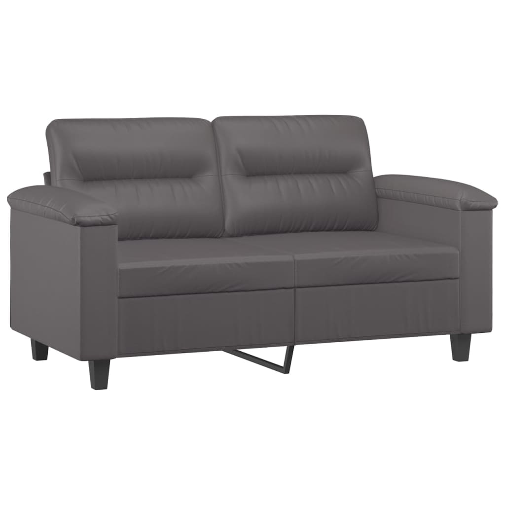 vidaXL 2-delige Loungeset met kussens kunstleer grijs afbeelding
