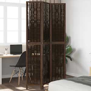 Paravan 3-delni temno rjav trden les pavlovnije