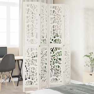 Paravan 4-delni bel trden les pavlovnije