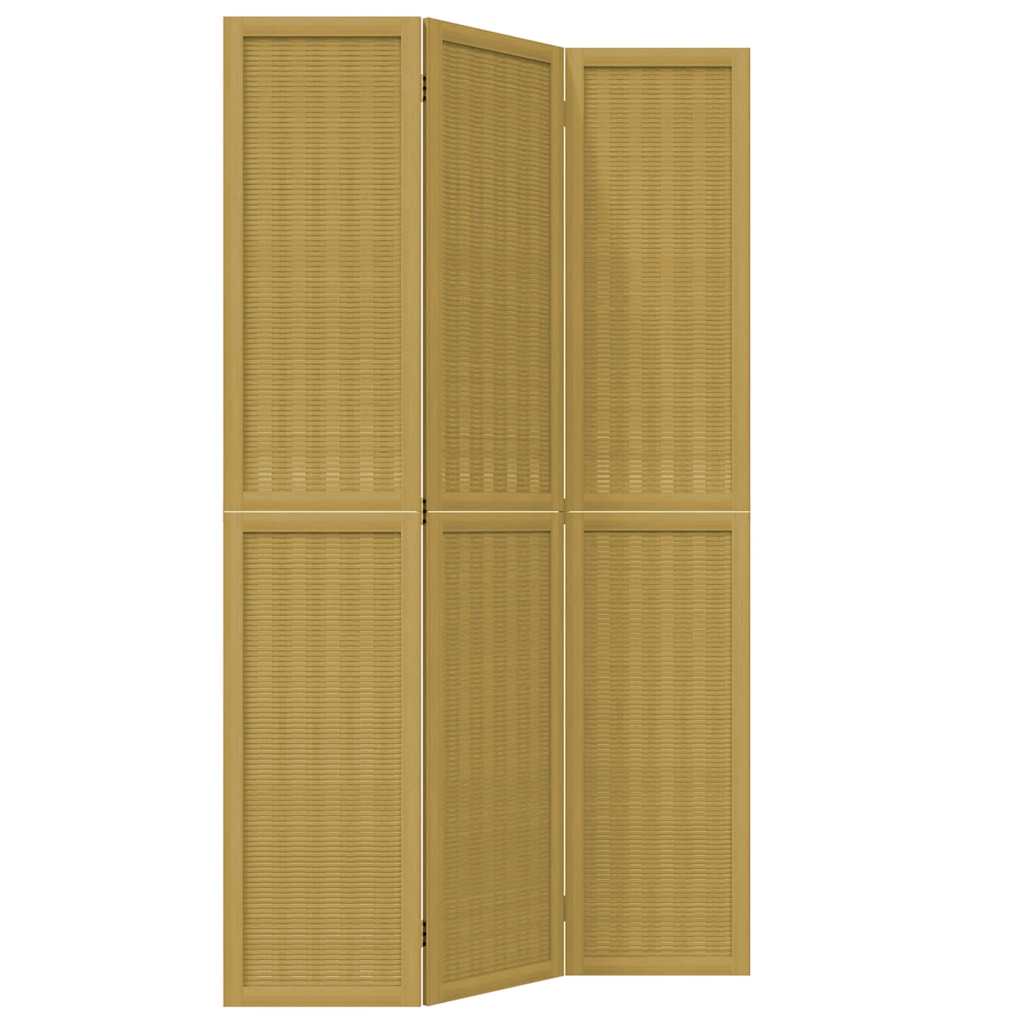 vidaXL Paraván 3dílný hnědý masivní dřevo pavlovnie