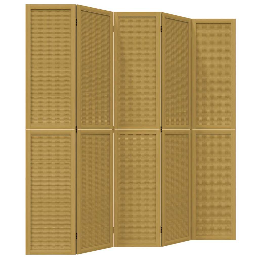 vidaXL Paraván 5dílný hnědý masivní dřevo pavlovnie