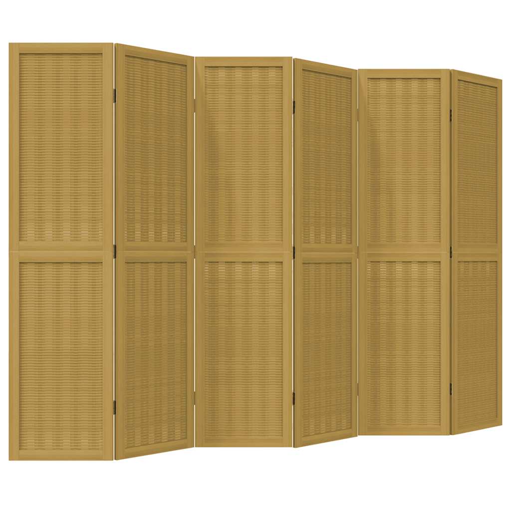 vidaXL Paraván 6dílný hnědý masivní dřevo pavlovnie