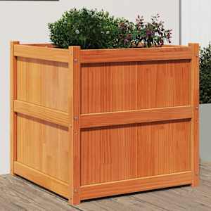 Vrtno cvetlično korito voščeno rjavo 70x70x70 cm trdna borovina