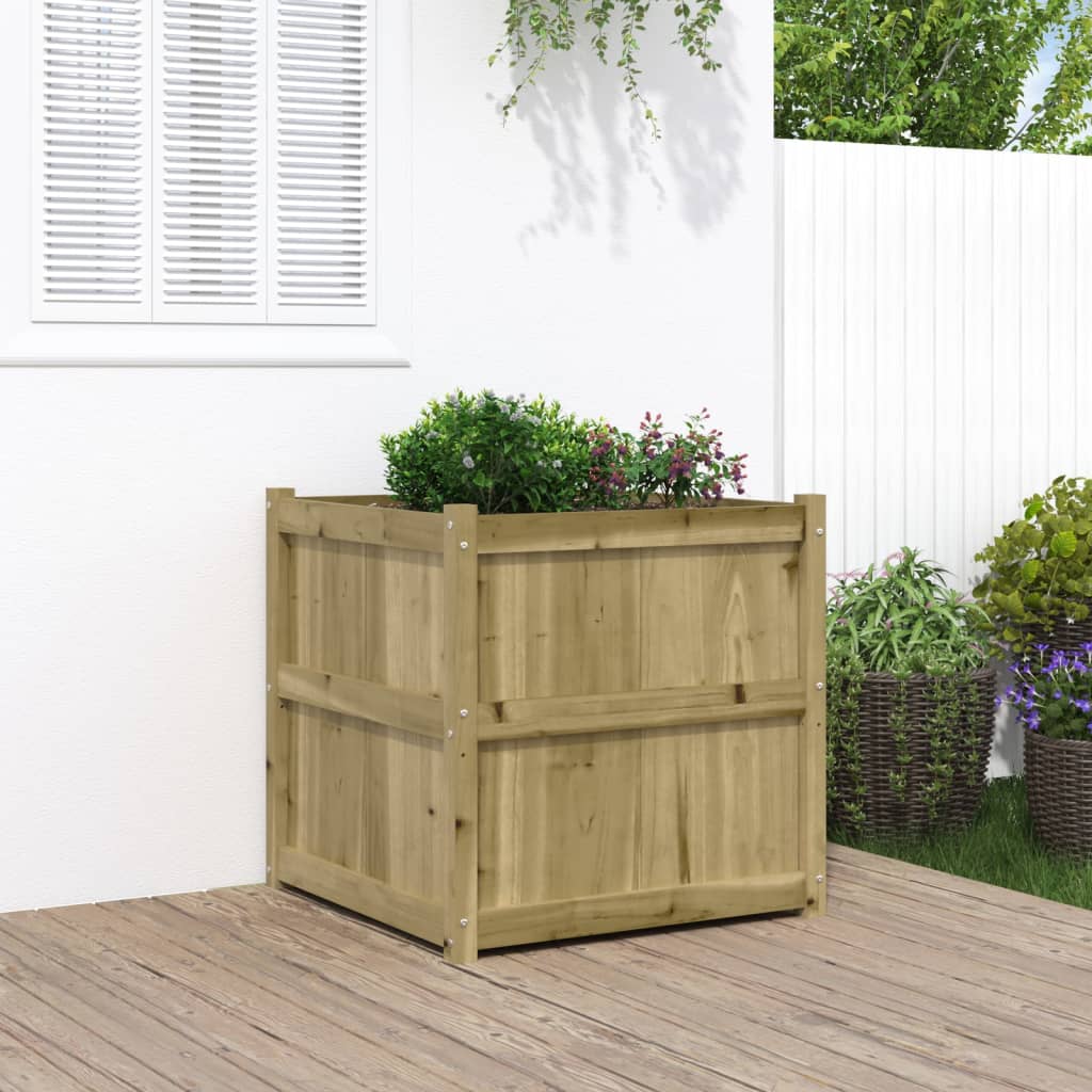 vidaXL Jardinieră de grădină, 70x70x70 cm, lemn de pin impregnat