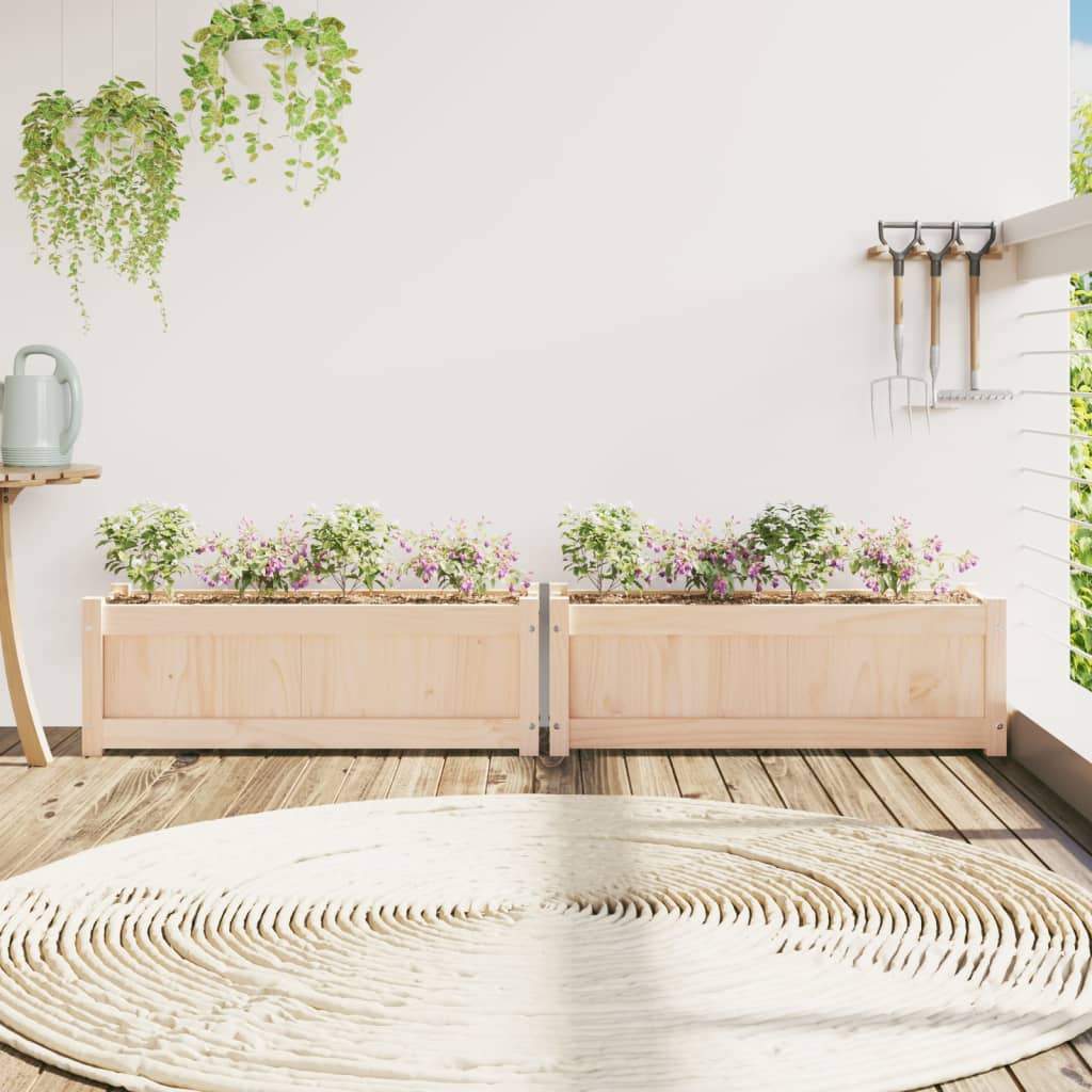 vidaXL Plantenbakken 2 st cm massief grenenhout afbeelding