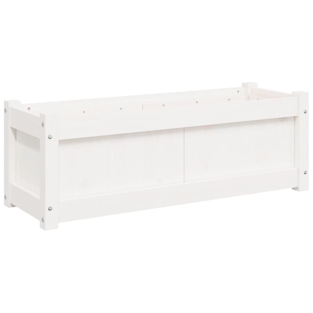 vidaXL Zahradní truhlík bílý 90 x 31 x 31 cm masivní borové dřevo