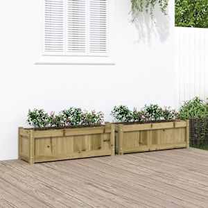 Vrtno cvetlično korito 2 kosa impregnirana borovina