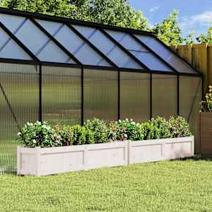 Vrtno cvetlično korito 2 kosa bela trdna borovina